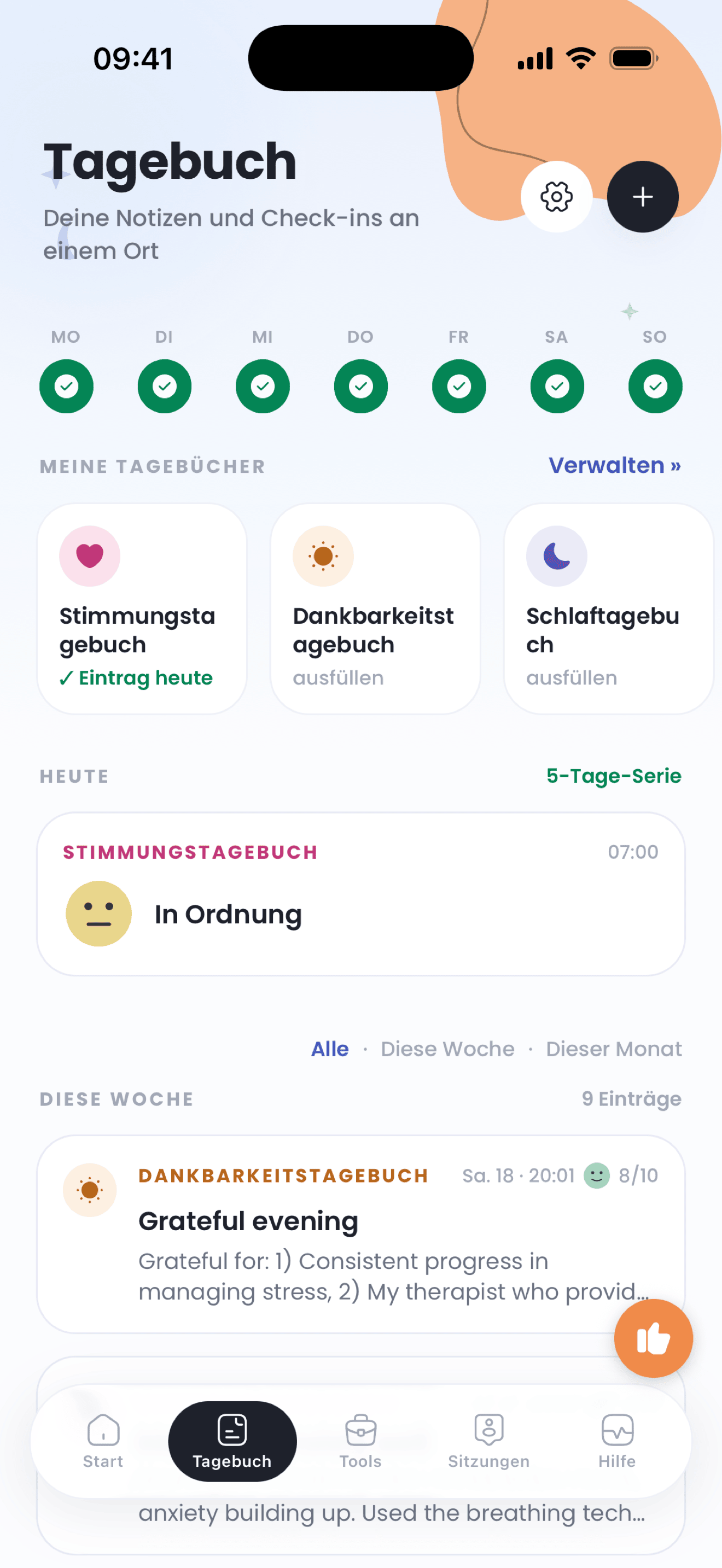 Tägliche mentale Unterstützung in deiner App