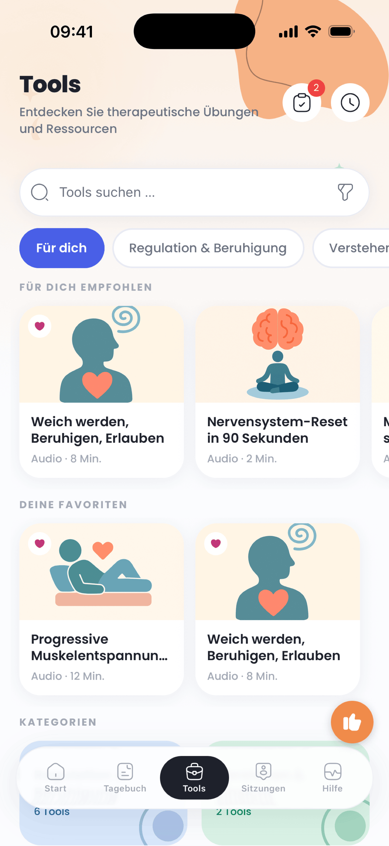 Tägliche mentale Unterstützung in deiner App