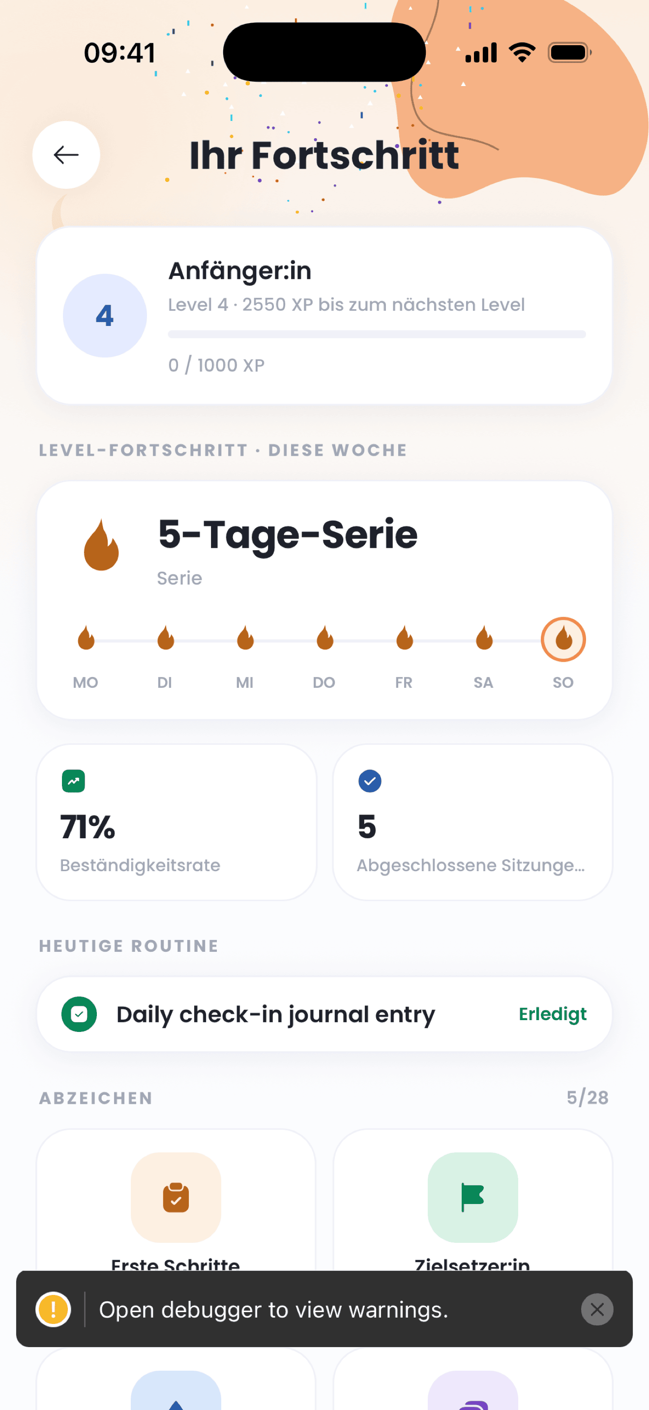 Tägliche mentale Unterstützung in deiner App