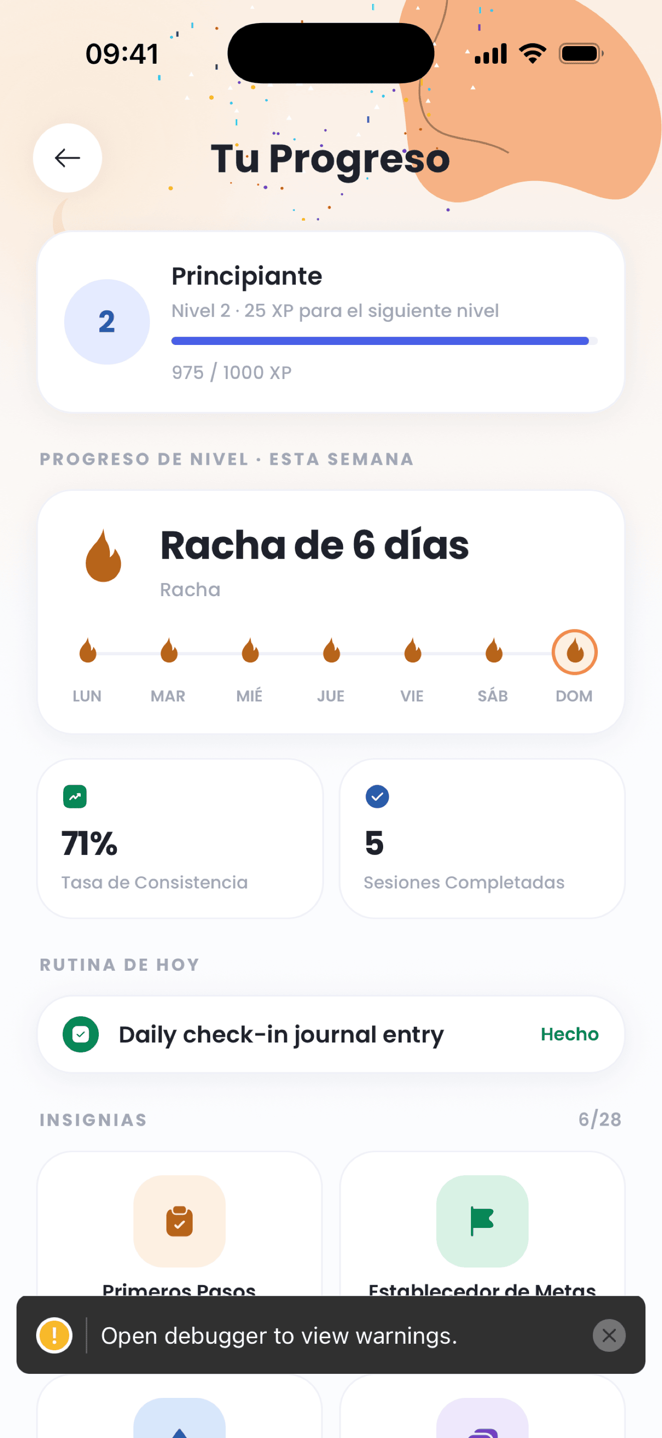 Apoyo emocional diario en tu app